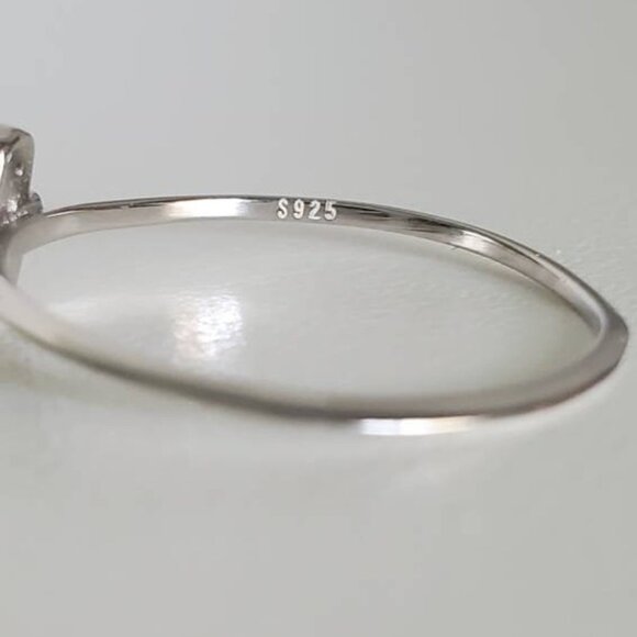 Women's 925 Thin Sterling Silver Hand Ring Dainty Small Minimalist Amulet Ring - Picture 7 of 9